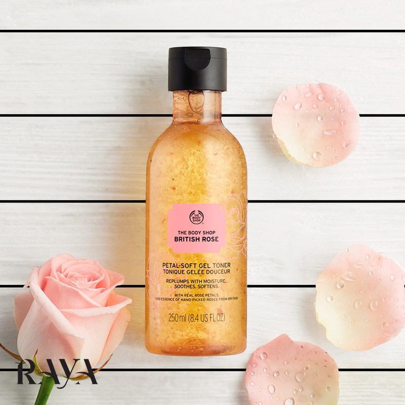 تونر گل رز بریتانیایی بادی شاپ حجم 250 میلی لیتر The Body Shop British Rose Petal-Soft Gel Toner